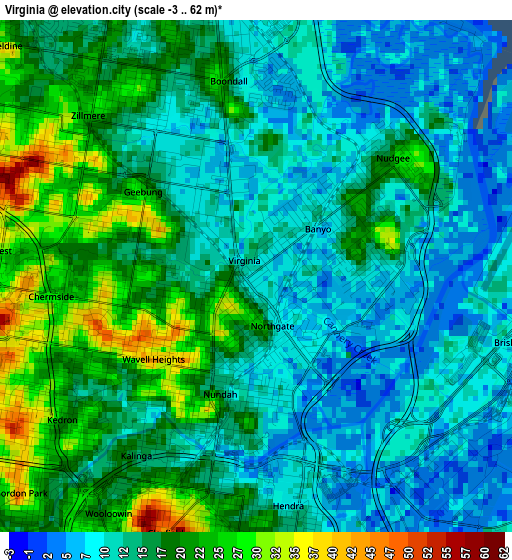 Virginia elevation map