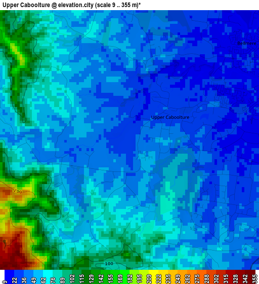 Upper Caboolture elevation map