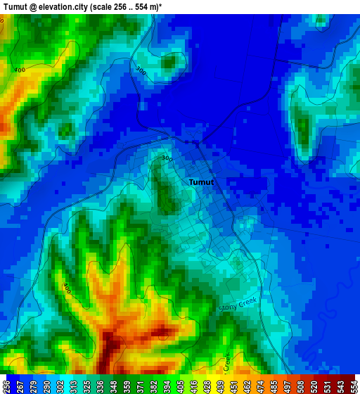 Tumut elevation map