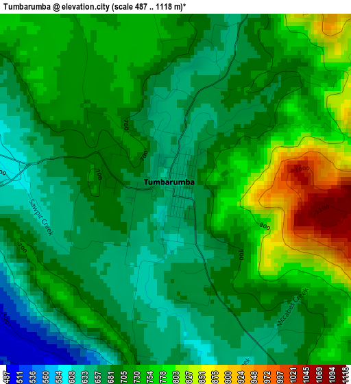 Tumbarumba elevation map