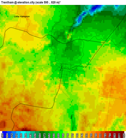 Trentham elevation map