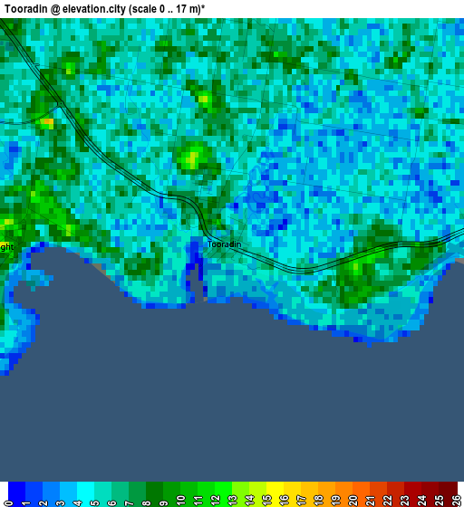 Tooradin elevation map