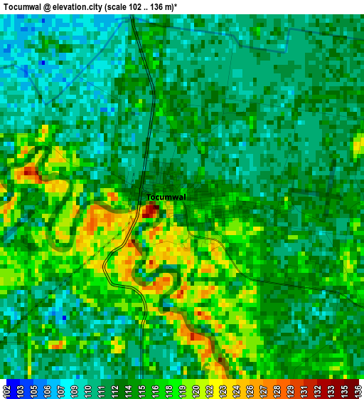 Tocumwal elevation map