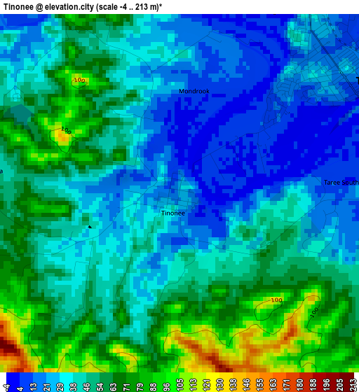 Tinonee elevation map