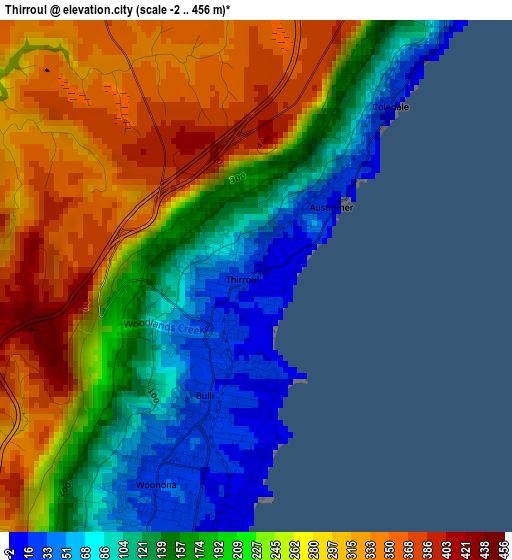 Thirroul elevation map