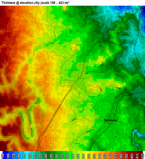 Thirlmere elevation map