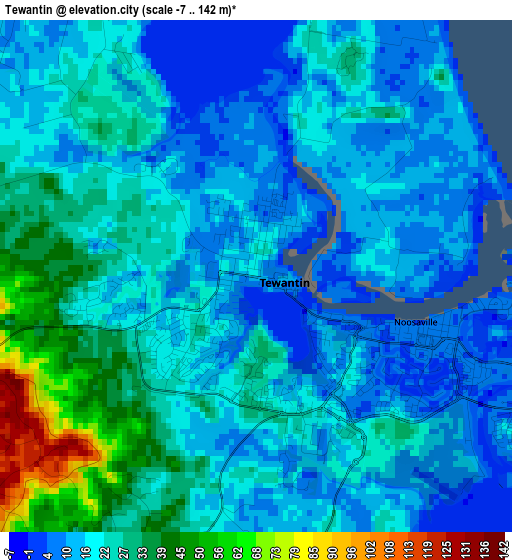 Tewantin elevation map