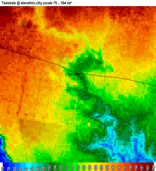 Teesdale elevation map