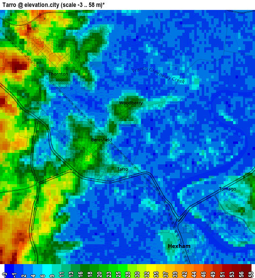 Tarro elevation map