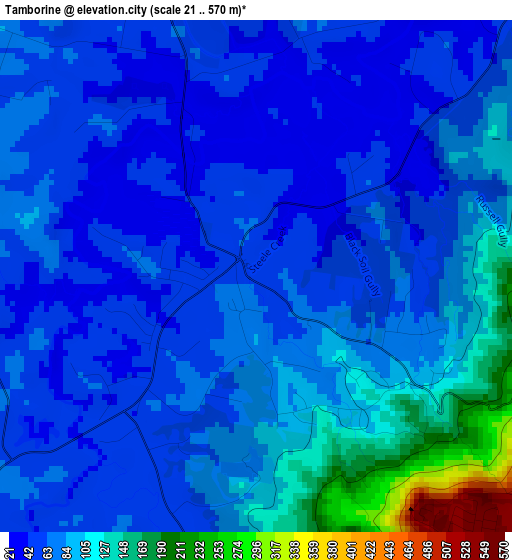 Tamborine elevation map