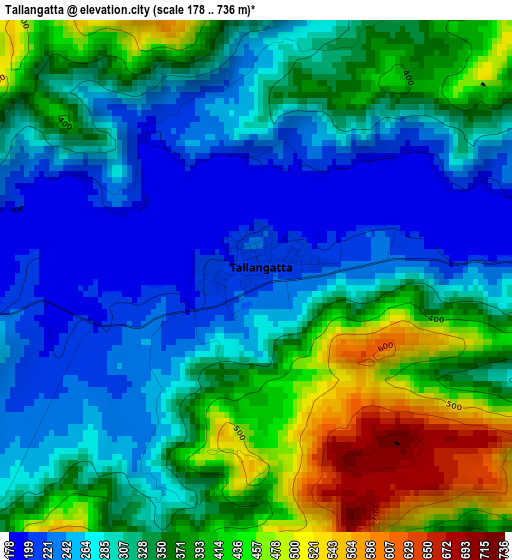 Tallangatta elevation map