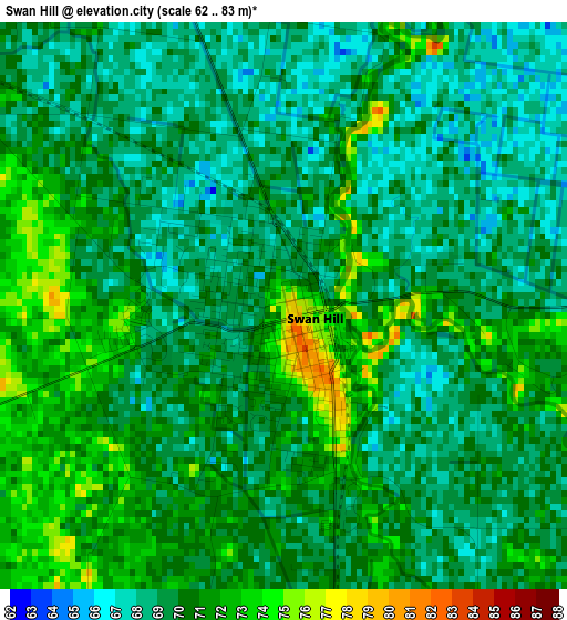 Swan Hill elevation map