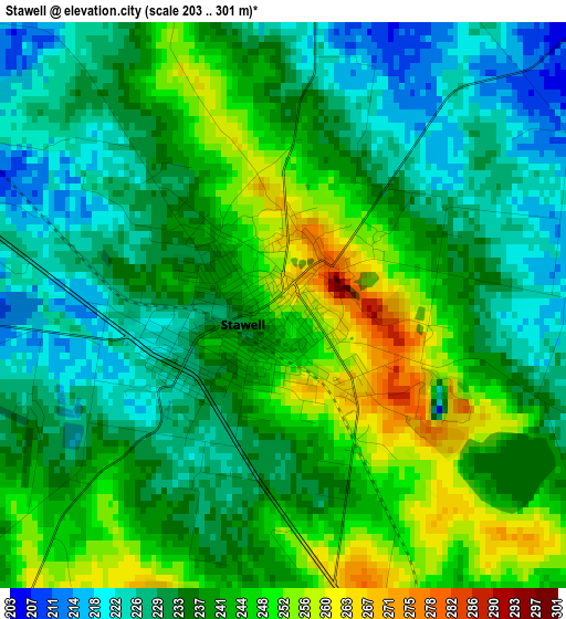 Stawell elevation map