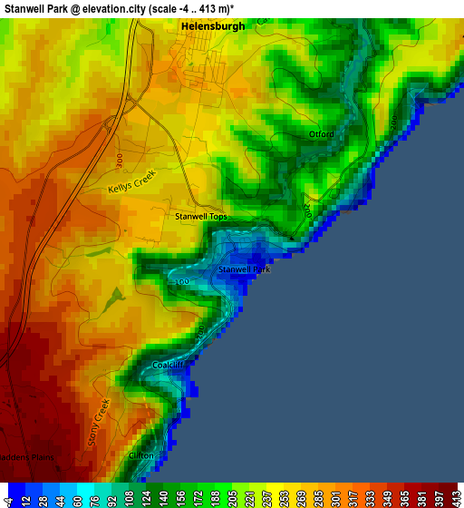 Stanwell Park elevation map