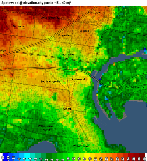 Spotswood elevation map