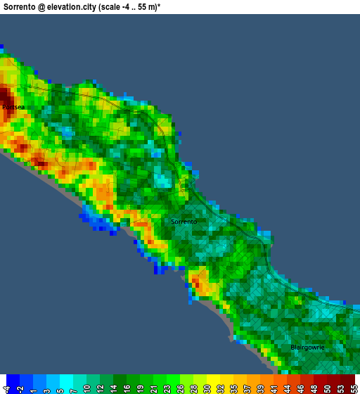 Sorrento elevation map