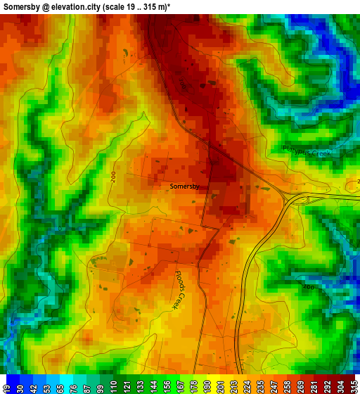 Somersby elevation map