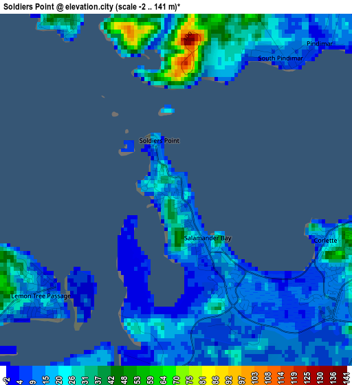 Soldiers Point elevation map