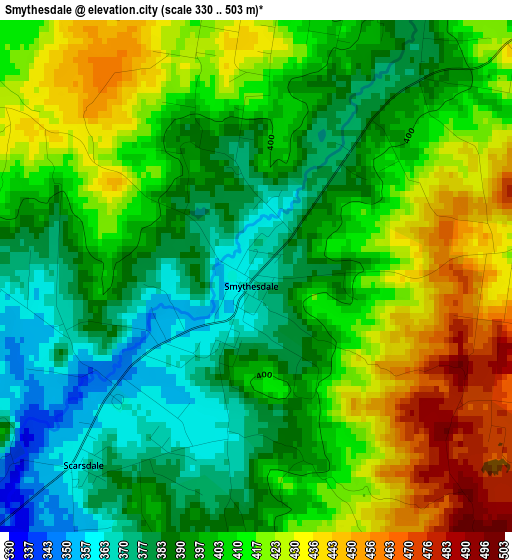 Smythesdale elevation map