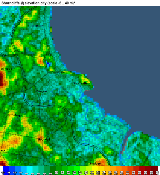 Shorncliffe elevation map