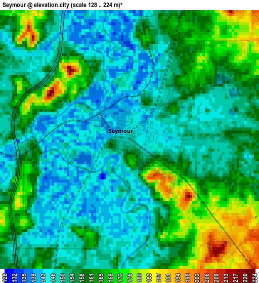 Seymour elevation map