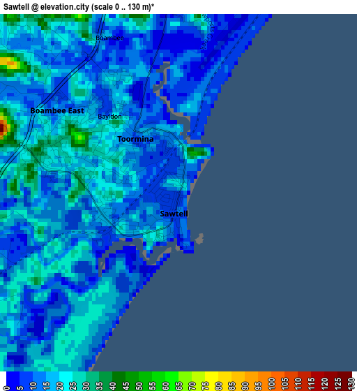 Sawtell elevation map