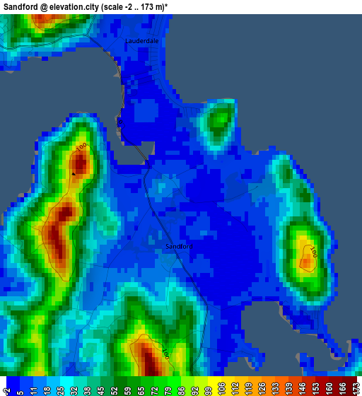 Sandford elevation map