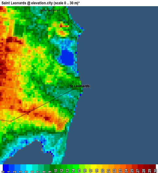 Saint Leonards elevation map