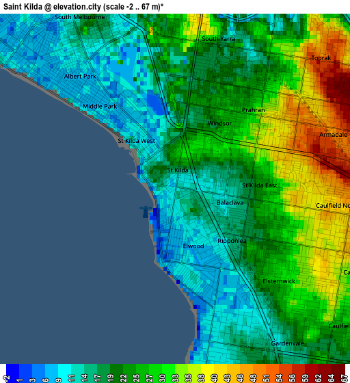 Saint Kilda elevation map