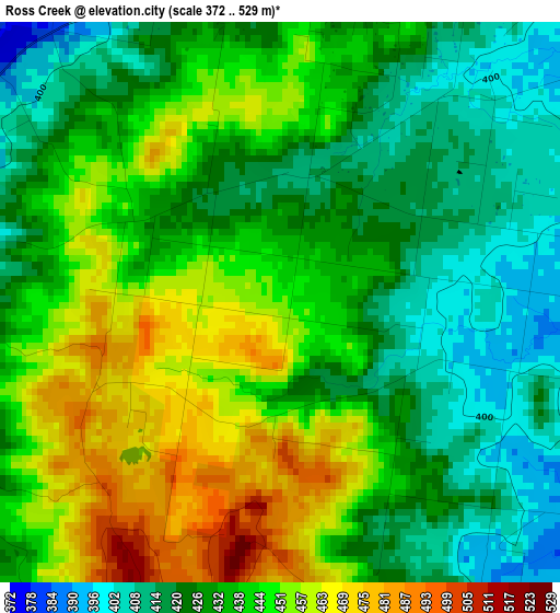 Ross Creek elevation map