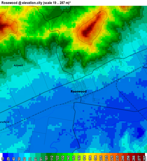 Rosewood elevation map