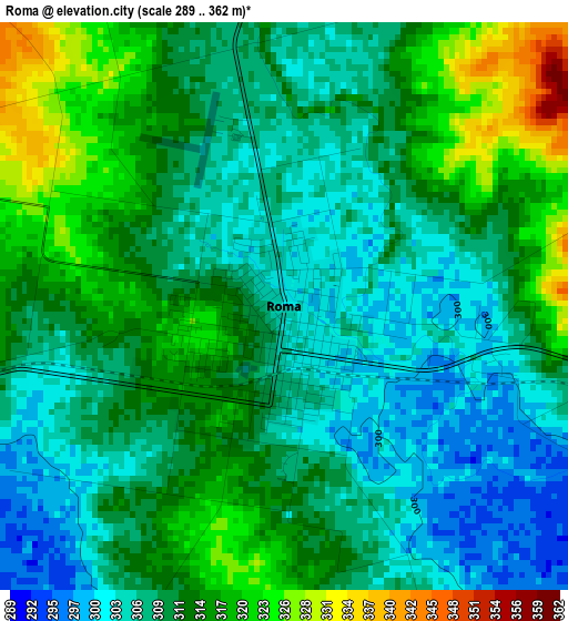 Roma elevation map