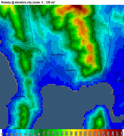 Rokeby elevation map