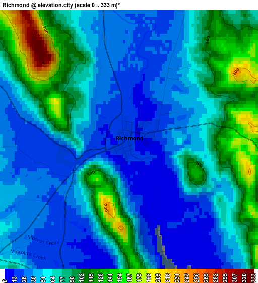 Richmond elevation map