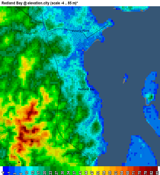 Redland Bay elevation map