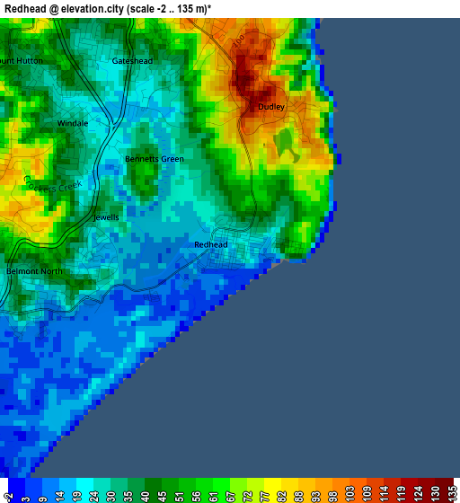 Redhead elevation map