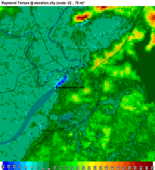 Raymond Terrace elevation map