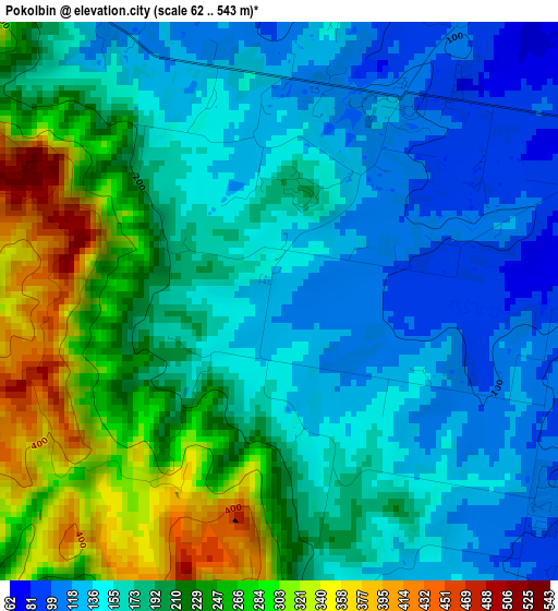 Pokolbin elevation map