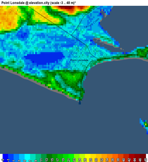 Point Lonsdale elevation map