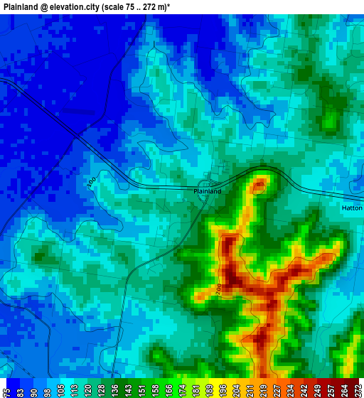 Plainland elevation map