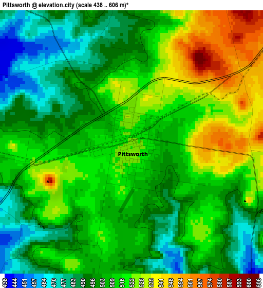 Pittsworth elevation map