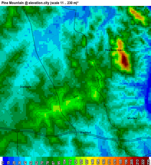 Pine Mountain elevation map