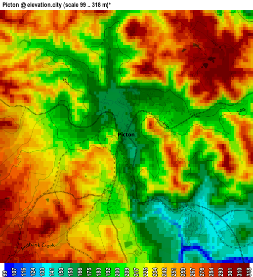 Picton elevation map