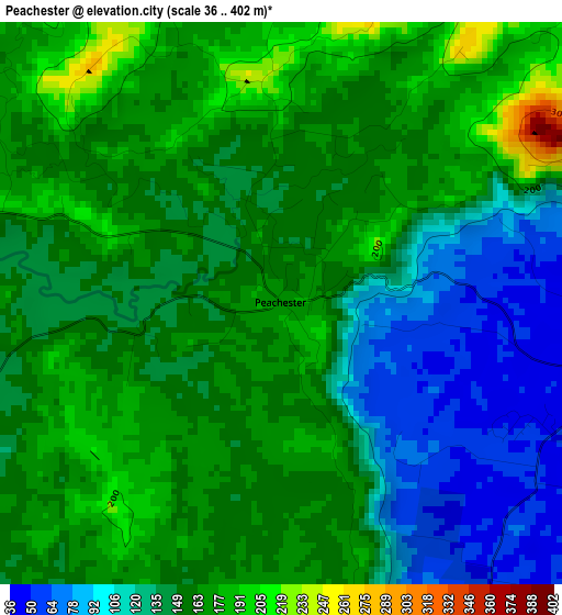 Peachester elevation map