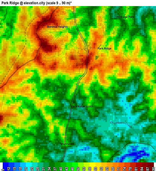 Park Ridge elevation map