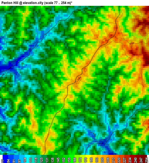 Panton Hill elevation map