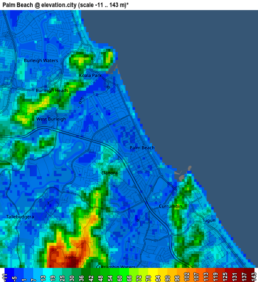 Palm Beach elevation map