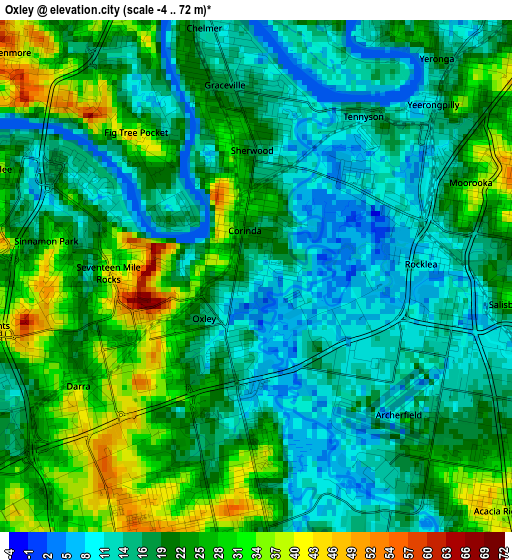 Oxley elevation map