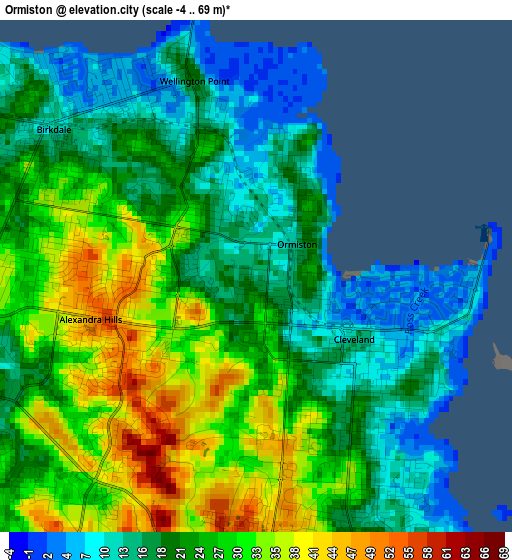 Ormiston elevation map