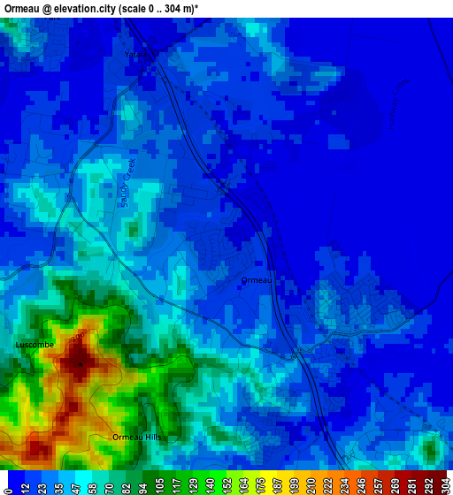 Ormeau elevation map